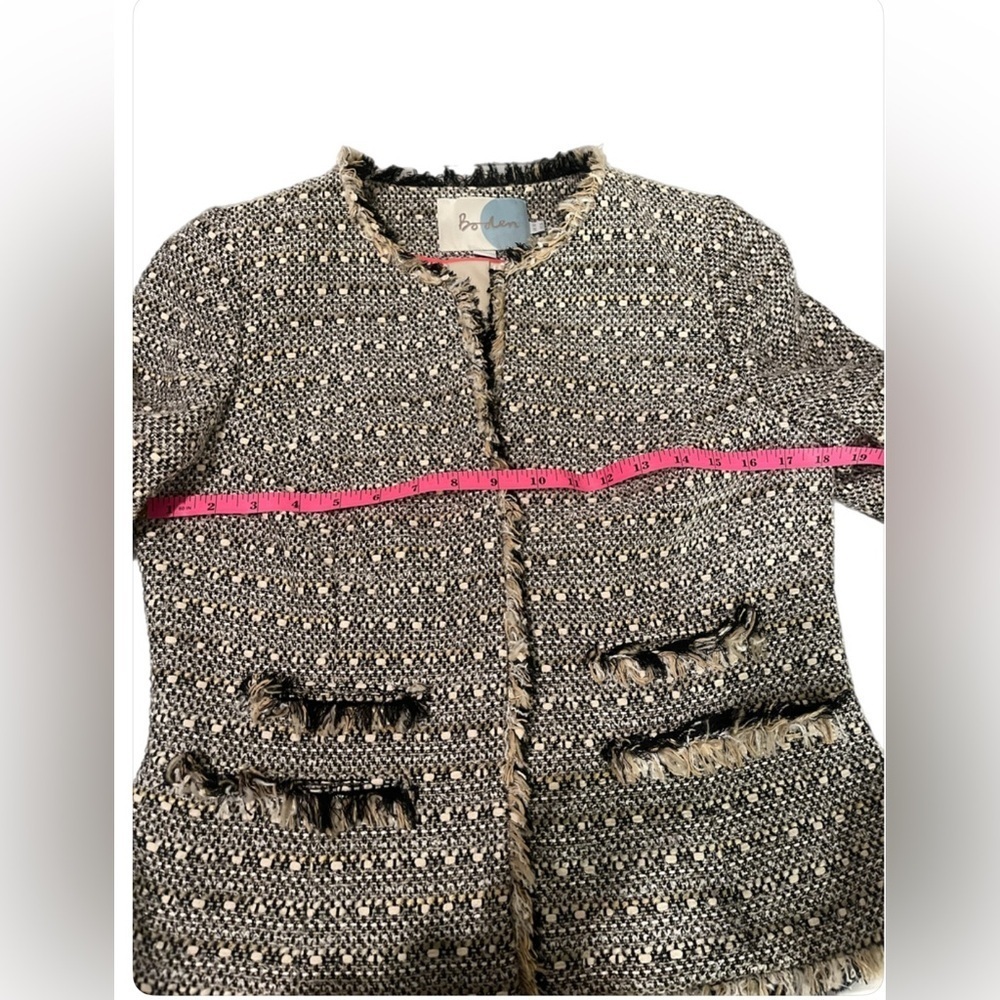 Boden Black and White Tweed Blazer - size 6 - Picture 5 of 10